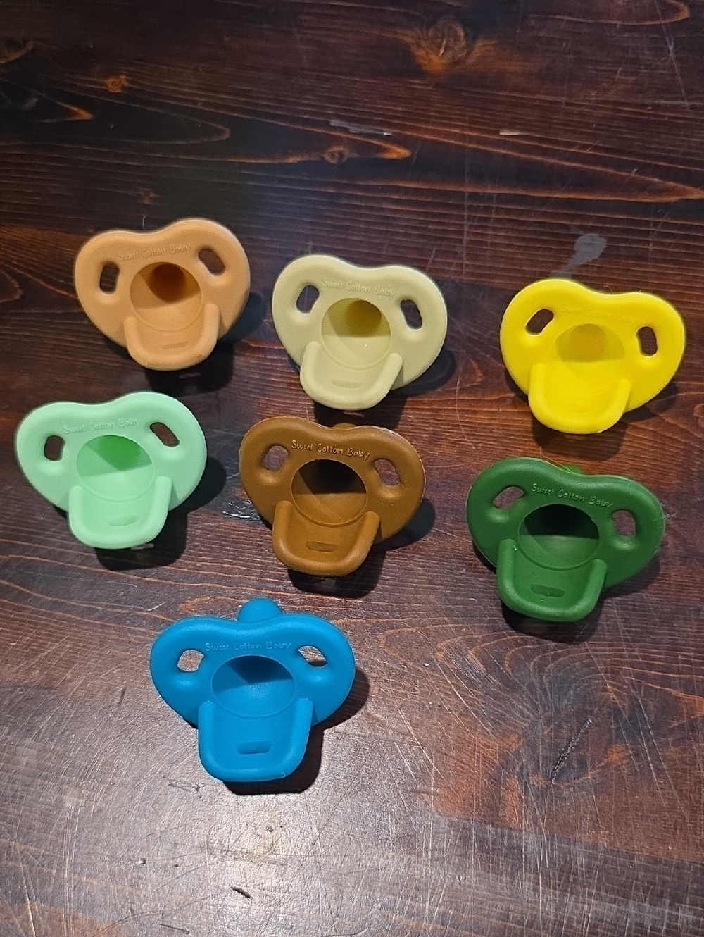 Sweet Cotton Baby Silicone Pacifier Bundle - Set of 7